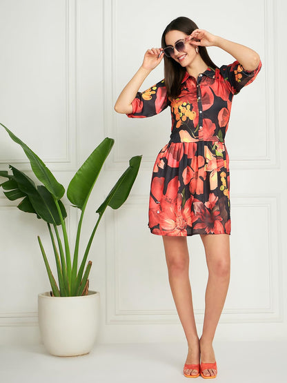 Modeve Women Multicolor Floral A-Line Dress