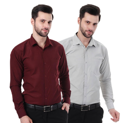 Xjarvis Austin MenS Cotton Blend Shirt |Slim Fit Formal Shirt With Pocket |Plain | Long Sleeve Spread Collar | Casual Wear Regu
