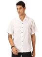 Thomas Scott Regular Fit Self Design Textured Cuban Collar Casual Shirt for Mens White