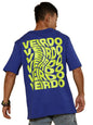 Veirdo Mens Cotton Oversize Baggy Fit Short Sleeve Back Abstract Graphic Typography Printed T-Shirt