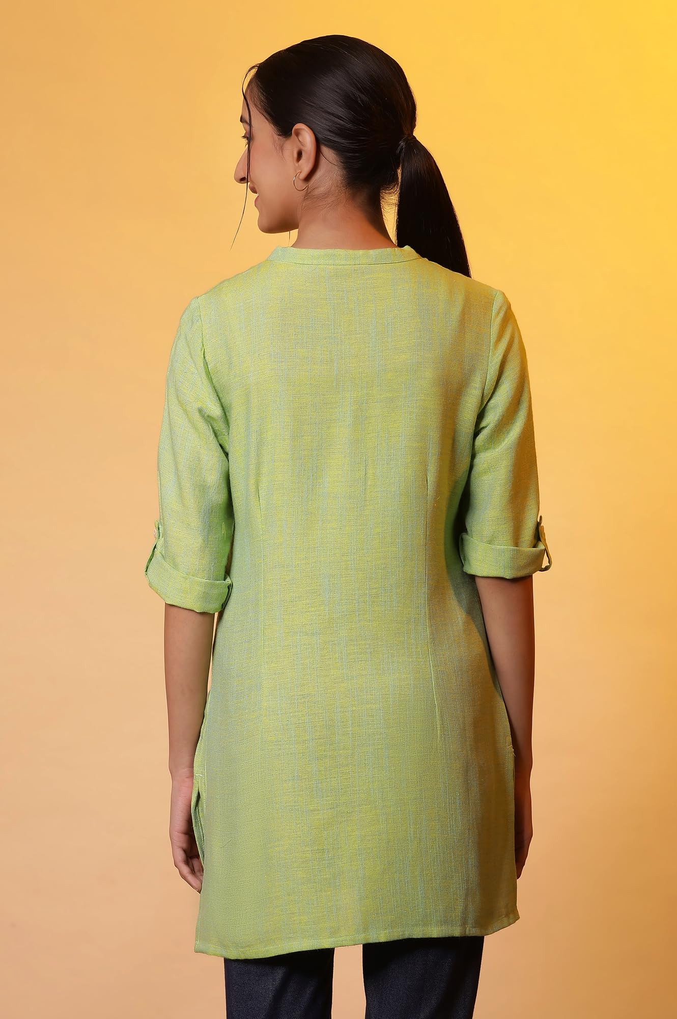 Aurelia WomenS Cotton Regular Kurti (24Fea30432_Green