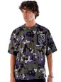 The Indian Garage Co Men Oversized Abstract Printed Round Neck Tshirt Olive