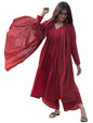 ANNI DESIGNER Women's Rayon Viscose A-Line Solid Kurta with Palazzo & Dupatta