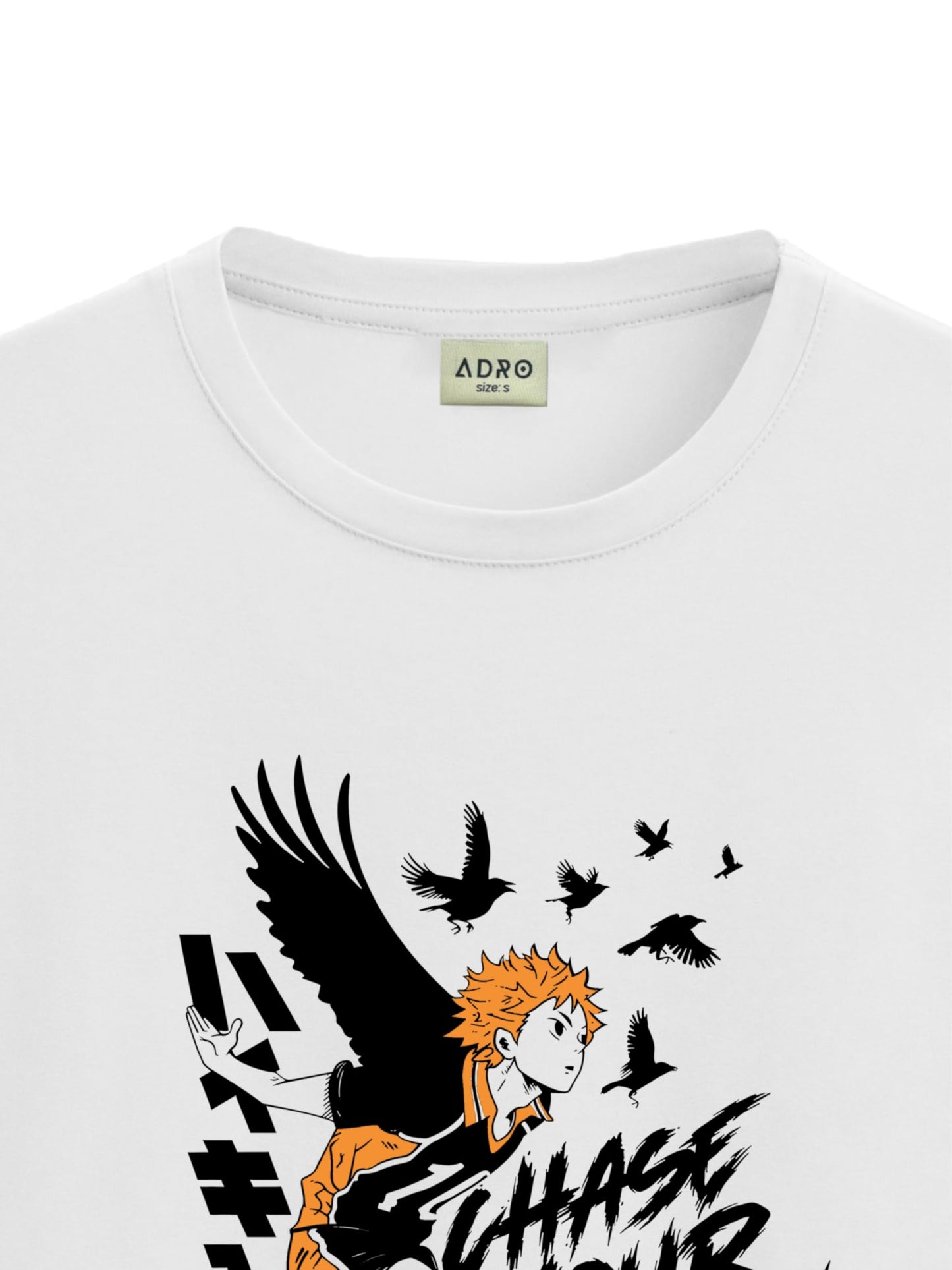 ADRO Mens Anime T Shirt - Premium Cotton Printed Haikyuu Tshirt - Perfect for Haikyuu Fans Print and Comfortable Fit White T-Shi