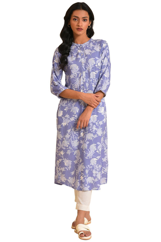 W for Woman Women's Viscose Floral Kurta & Slim Pant