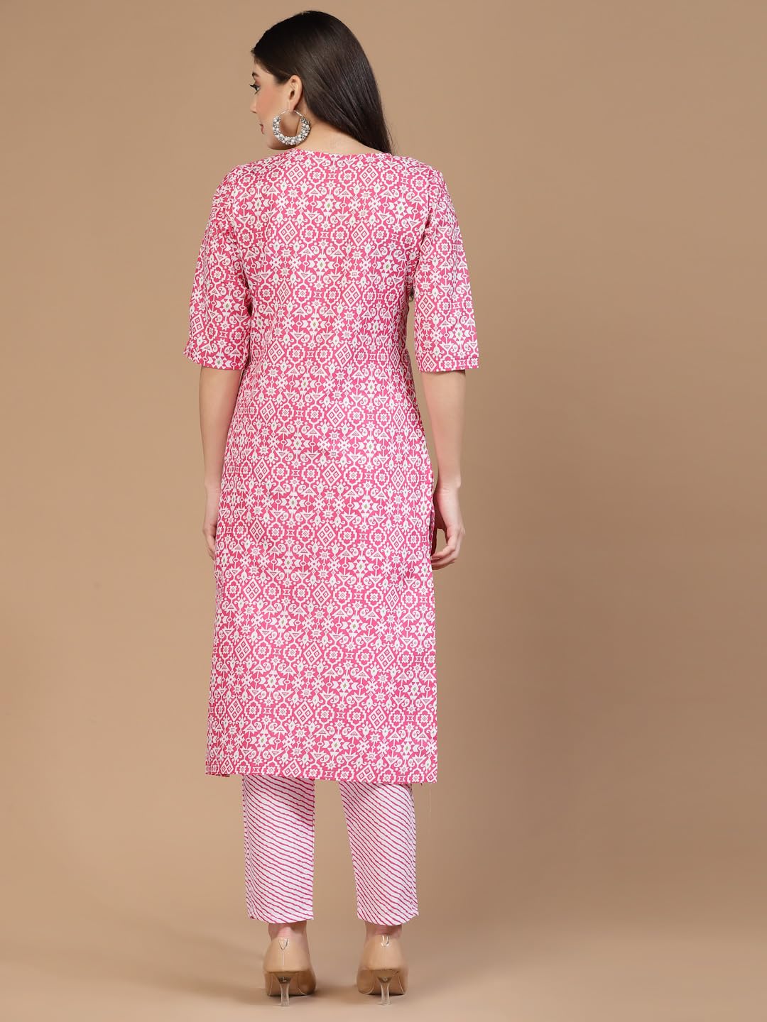 LookMark Women's Cotton Blend Regular Kurta Set