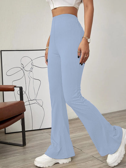 Shasmi Sky Blue Womens Yoga Dress Pants Stretchy Work Slacks Business Casual Office Flare Bell-Bottom/Boot-Cut Elastic Waist Re