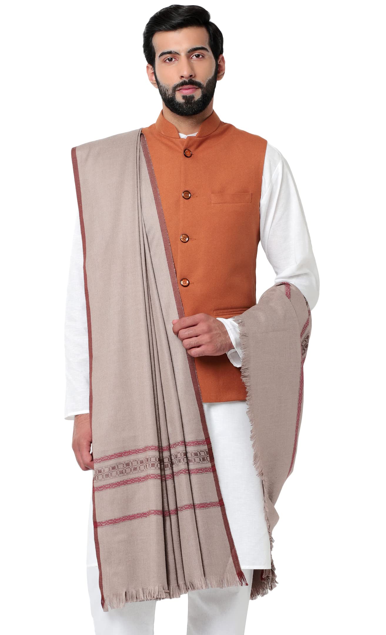 Weavers Villa MenS Wool Stole, 115Cm X 225Cm