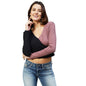 Rigo Women Black and Mauve Overlap Full Sleeves Rib Top