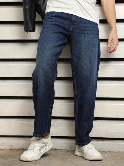 High Star Men Relaxed Fit Clean Look Light Fade Cotton Jeans