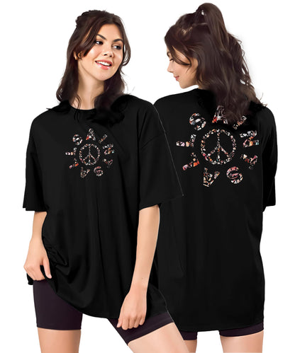 SHODOX Bio-Washed Anti Bacterial 100% Pure Cotton Womens Oversized Latest Aesthetic Premium Printed T-Shirt | Cozy Soft, Less Wr