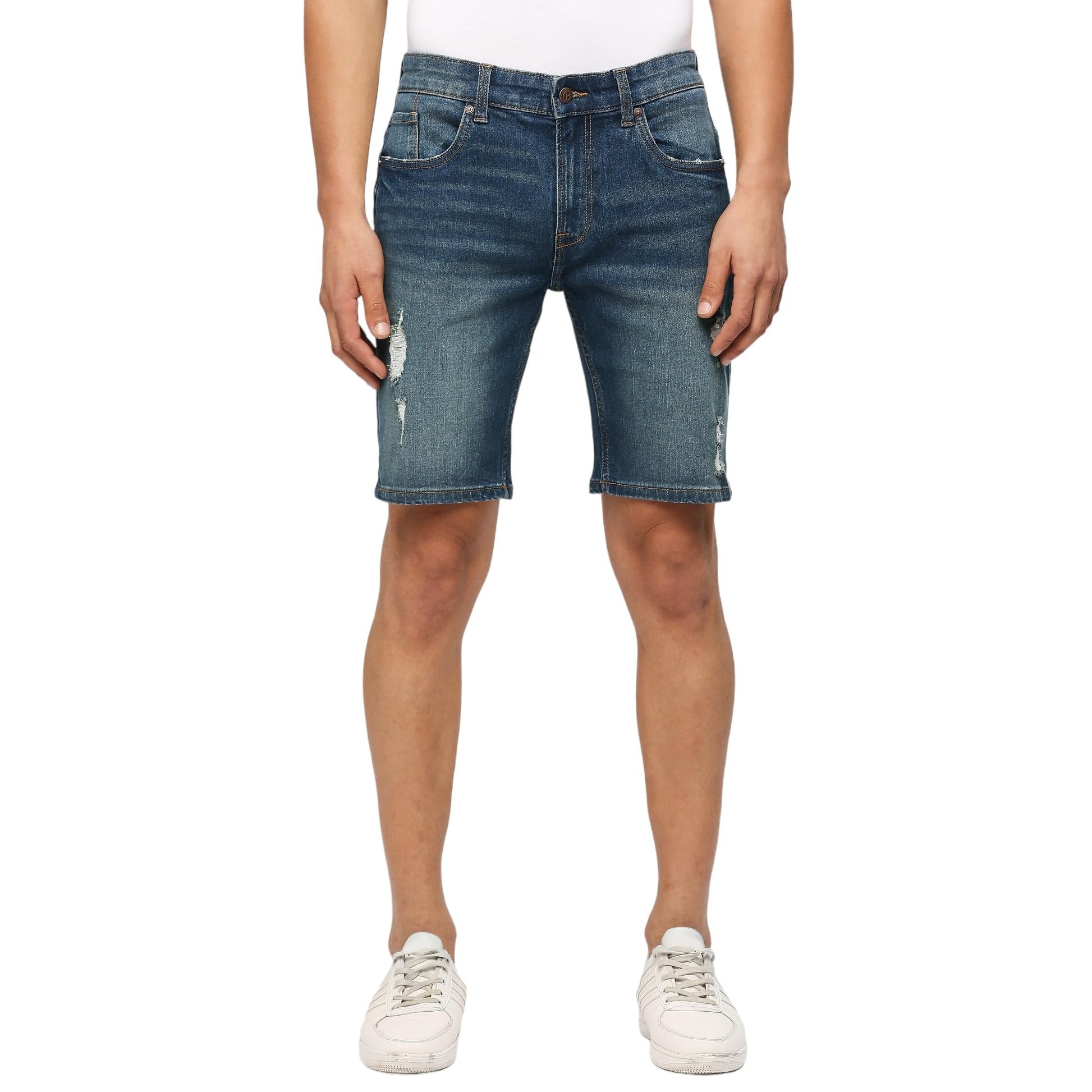 Pepe Jeans MenS Boyfriend Shorts (Pm801064S64_Green Used_Mid Indigo Blue