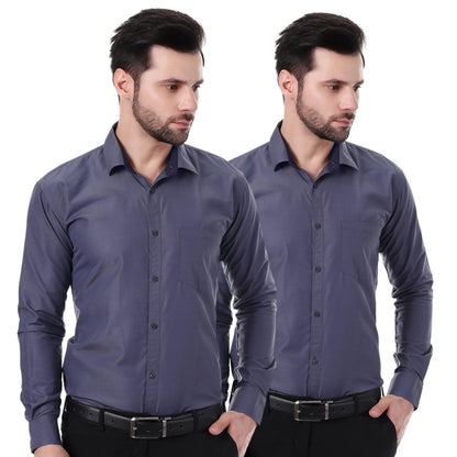 Xjarvis Austin MenS Cotton Blend Shirt |Slim Fit Formal Shirt With Pocket |Plain | Long Sleeve Spread Collar | Casual Wear Regu