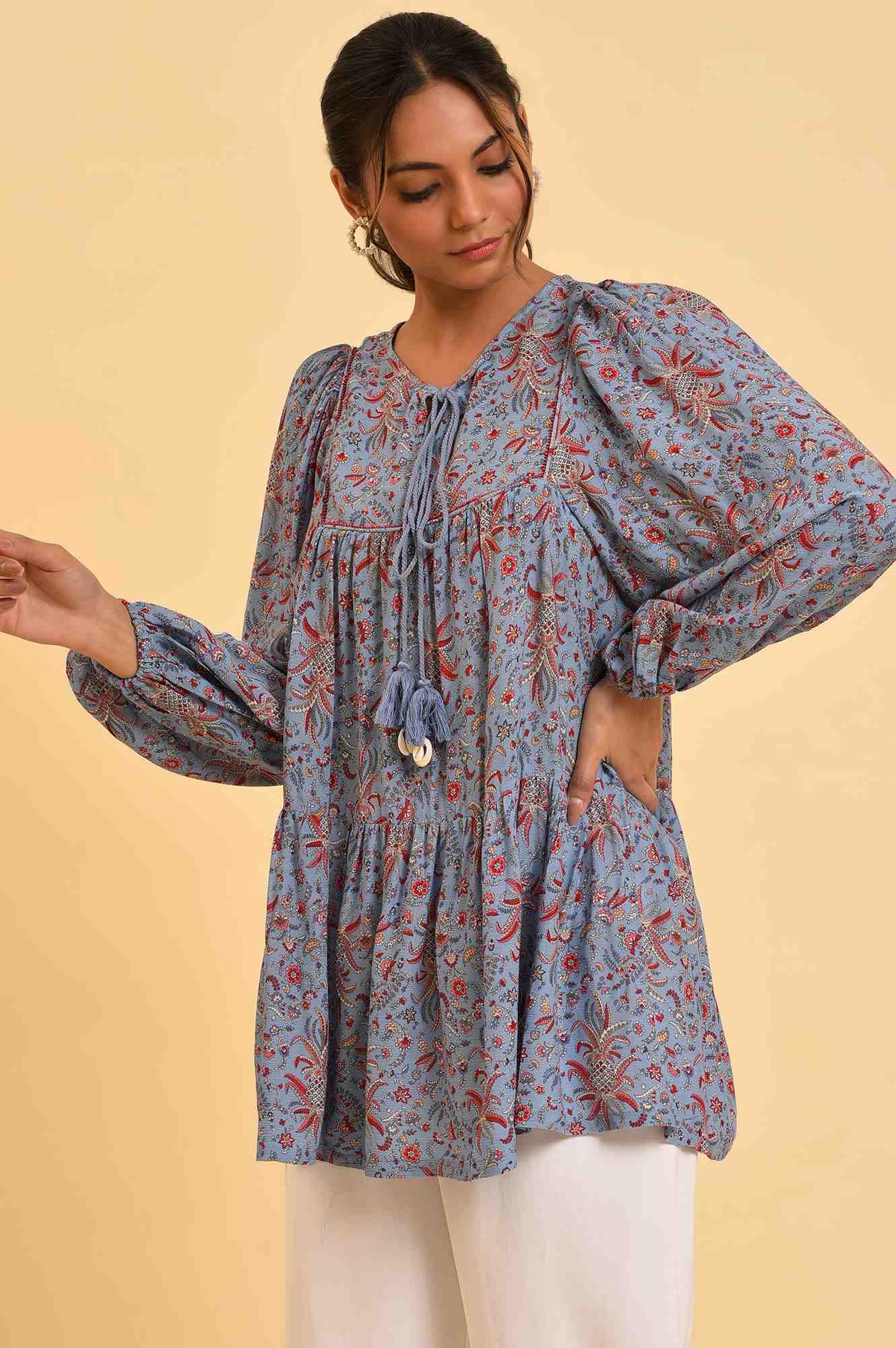 W for Woman Womens Regular Fit Top (23FEW31205-810335_Blue