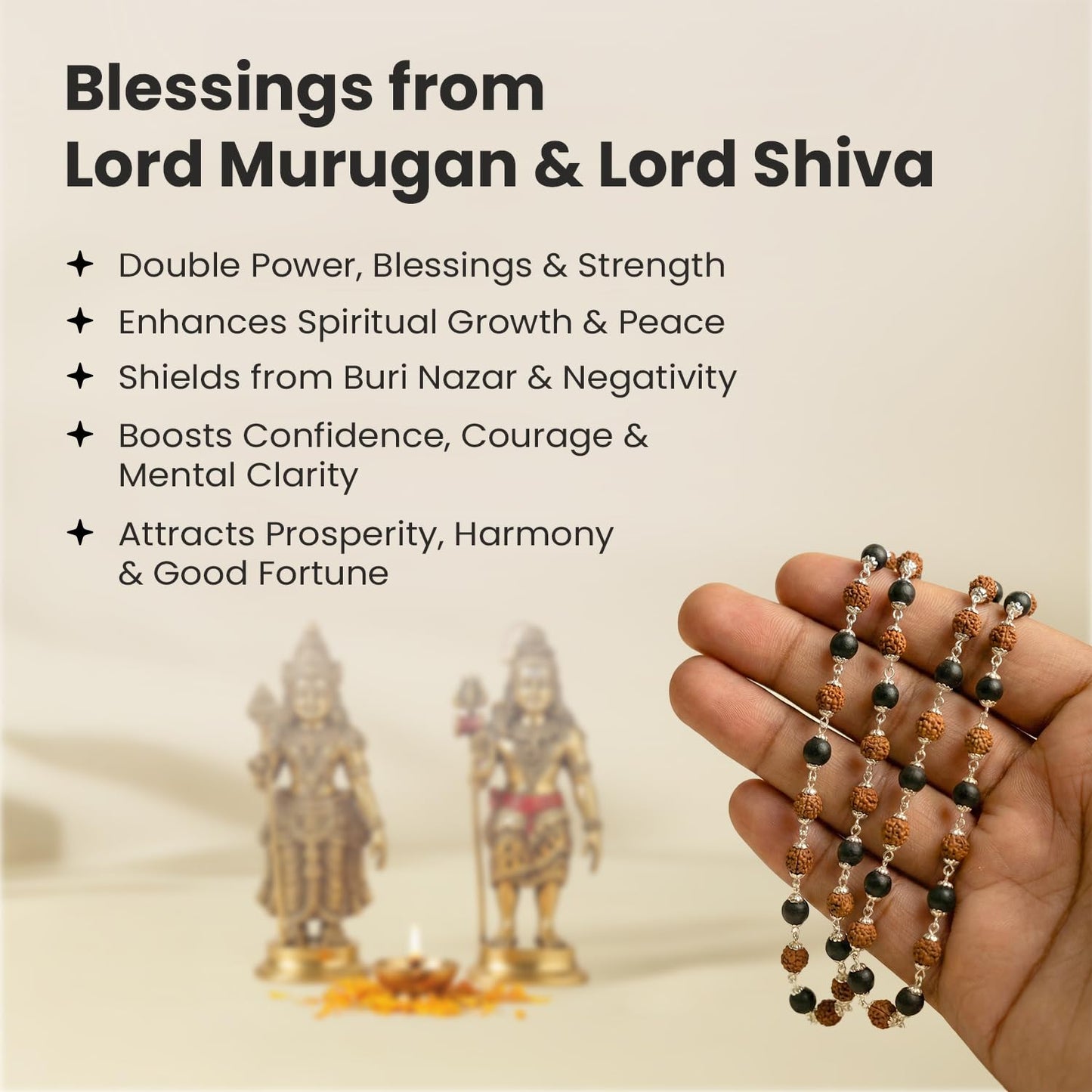 Astrotalk Divya Raksha Rudraksha & Karungali Mala 54 Beads(6mm) | Spiritual Protection, Wisdom & Positivity | Rudraksha Mala Original | Karungali Mala Original | Gift for Men & Women