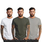Peppyzone S to 5XL Cotton Round Neck Tshirt for Men - 100% Cotton, Half Sleeve, Combo Pack of 3 T Shirts for Men (in, Alpha, L,