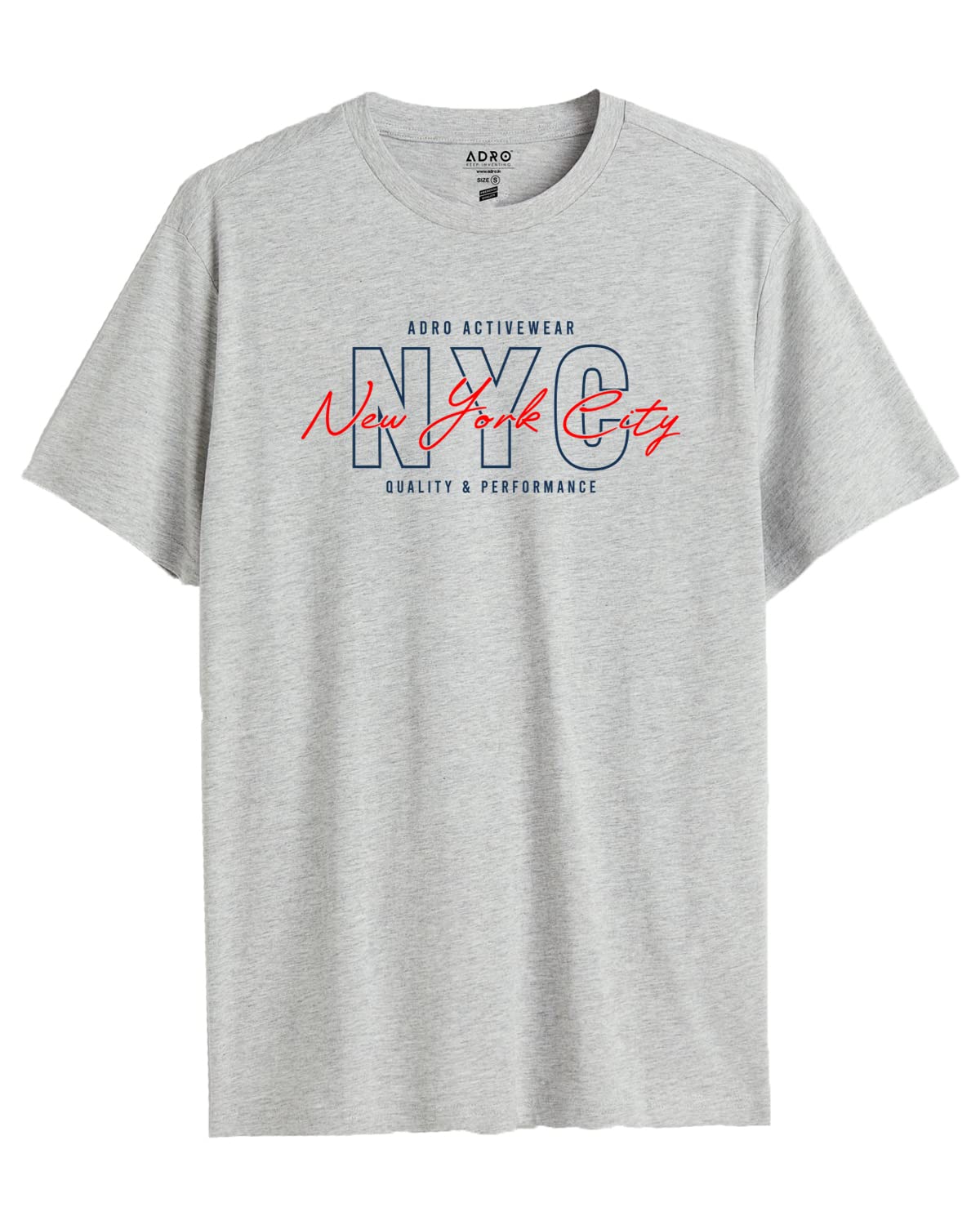 ADRO Mens NYC Cotton T-Shirt (RN22-03-NYC-GR_Grey)