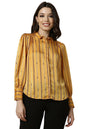 Allen Solly Women Regular Fit Casual Cotton Full Sleeve Stretch Button-Down Shirt