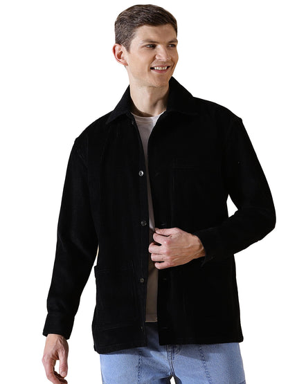 Thomas Scott Mens Striped Relaxed Fit Shirt (TS1170_Black