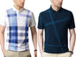 Noble Monk MenS Regular Fit T-Shirt (T344Hs-Whsb-T350Hs-Tb_White Sky Blue_Teal Bluew