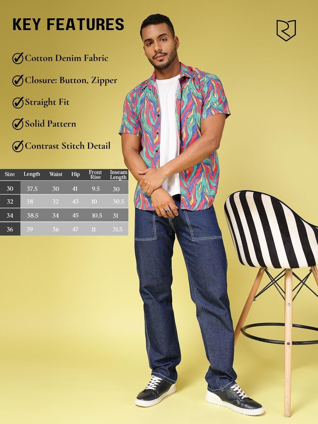 Rigo Cotton Denim Jeans for Men | Solid Jeans for Men | Stretchable, Slim FIt & Straight Fit Jeans for Men