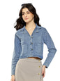Aarika Womens Casual Wear Blue Colour Solid Denim Jacket-(S-Xl)-(Dn-W-151-Blue-Xl)