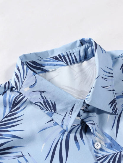 Leriya Fashion MenS Printed Regular Fit Shirt Sky