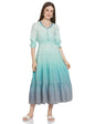 Aurelia WomenS Lichen Rayon Geometric Yarn Dyed A-Line Dress_22Aua13564-703884_M Blue_M