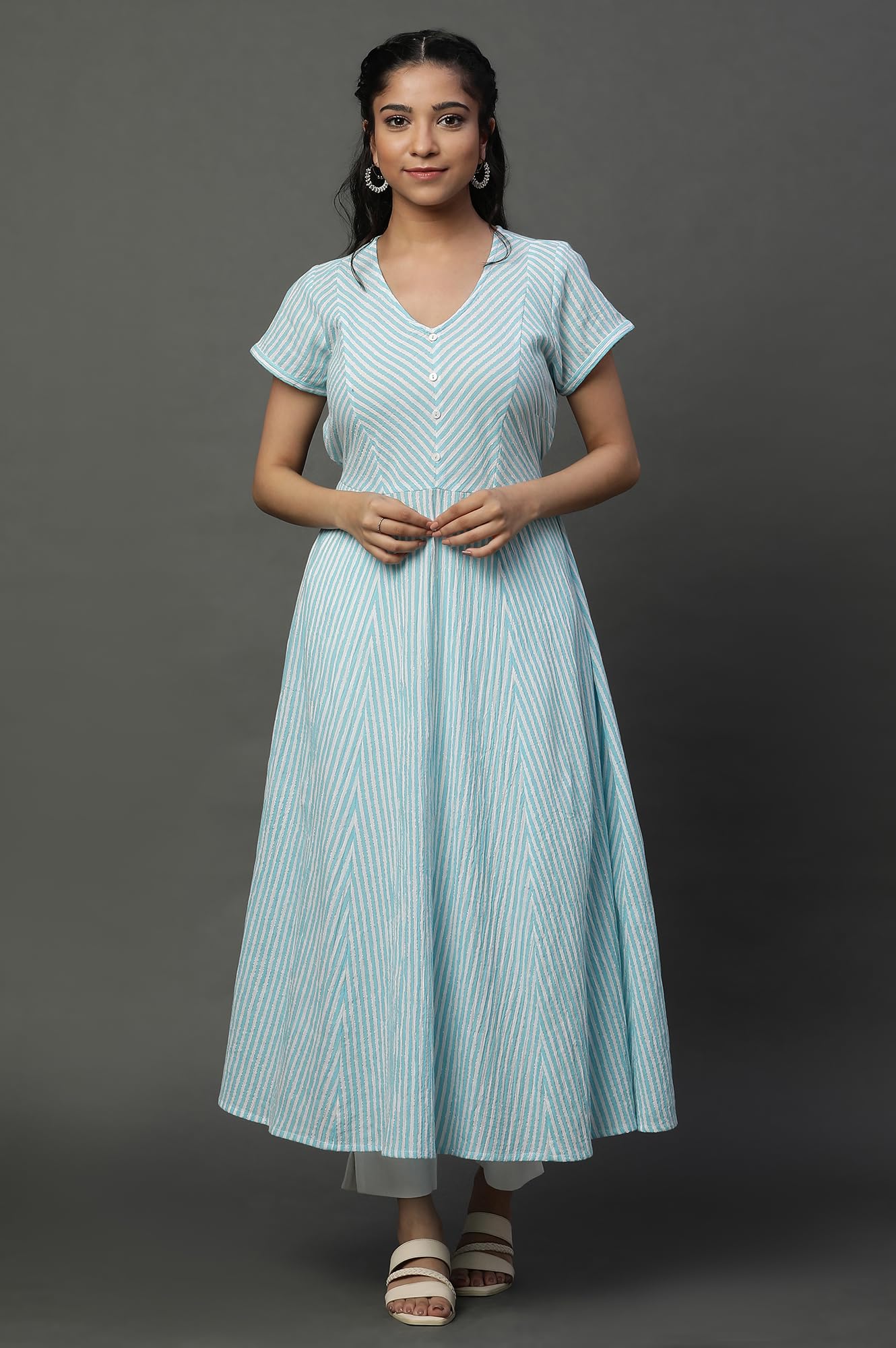 Aurelia WomenS Cotton Regular Kurta (24Fea14806-704874_Blue