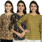 Pinkmint Tunic Top for Women ll Stylish Printed V Neck Button Down Combo Tops ll Stylish Short Top ll (Pack of 3)