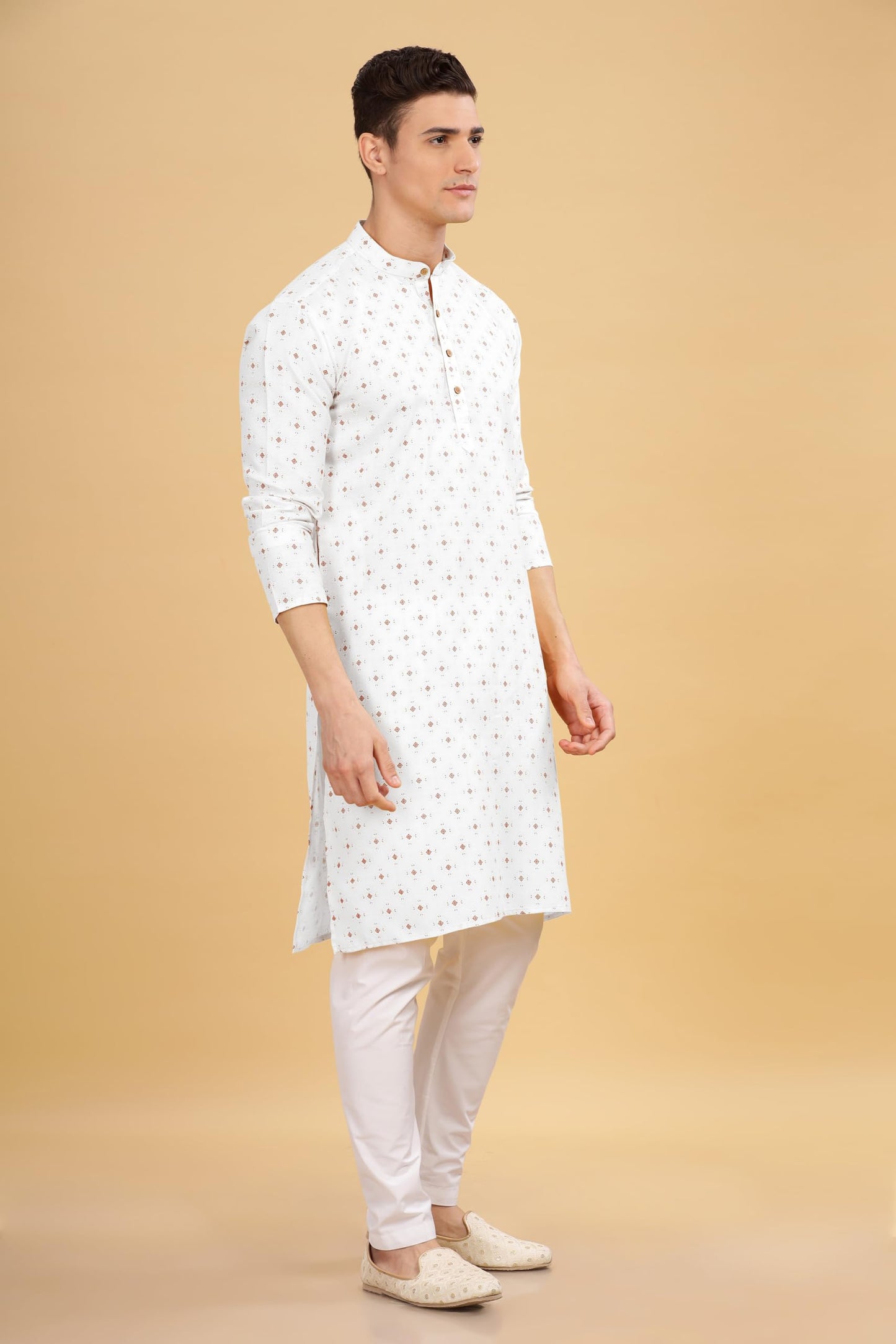 Be Active MenS Cotton Regular Kurta (C-399-1_White