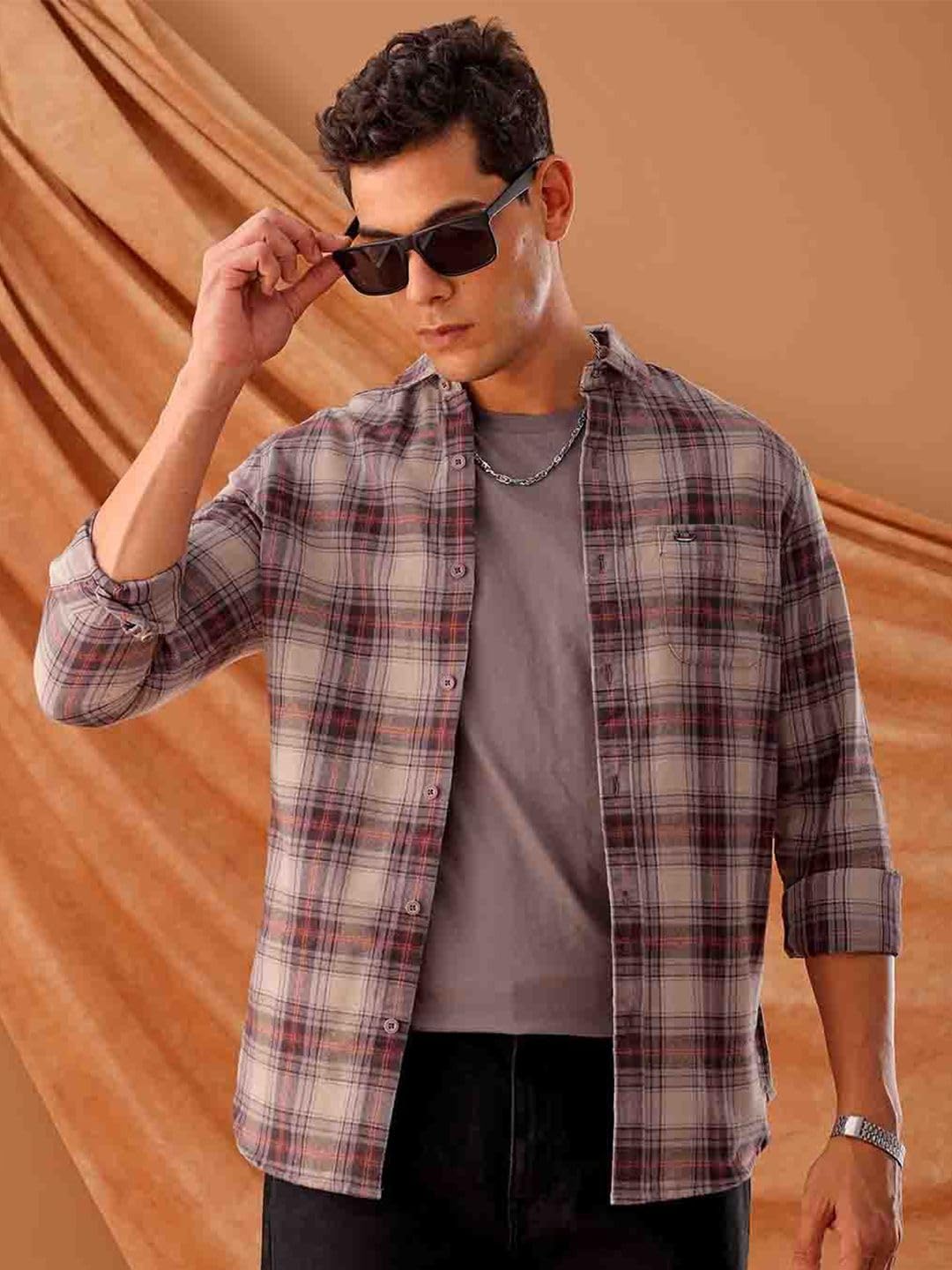The Indian Garage Co Mens Slim Fit Shirt (1223-SHBCYD-09-01_Grey
