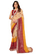 Yashika Womens Woven Latest Georgette Saree with Lace and Blouse Material (AZ-YS-P1-AACHAL-KORAM-Parent_Chiku Maroon)