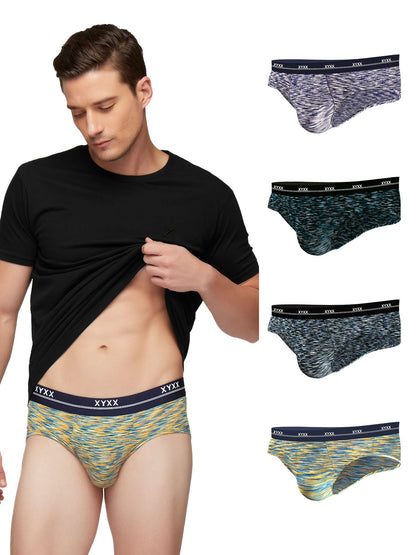 XYXX Mens Underwear Artisto IntelliSoft Antimicrobial Micro Modal Brief Pack of 5 (Yellow & Blue ; Blue & White ; Teal & Black