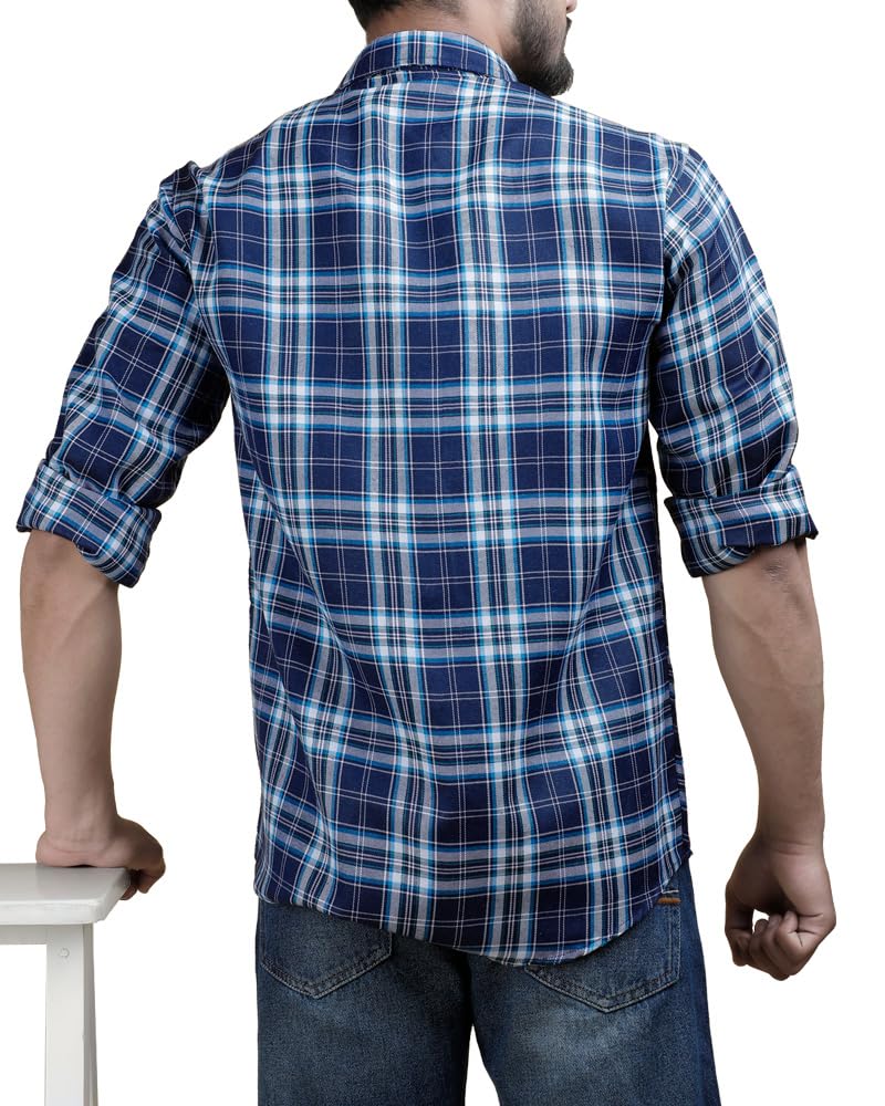 Noble Monk MenS Regular Fit Shirt | Checkered | Full Sleeves | Casual Shirt For Men