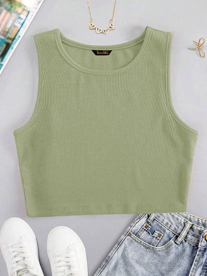 Toochki Tops for Woman | Spandex Top | Crop | Short | Western | for Jeans | Sleeveless | Stretchable | Mint Green