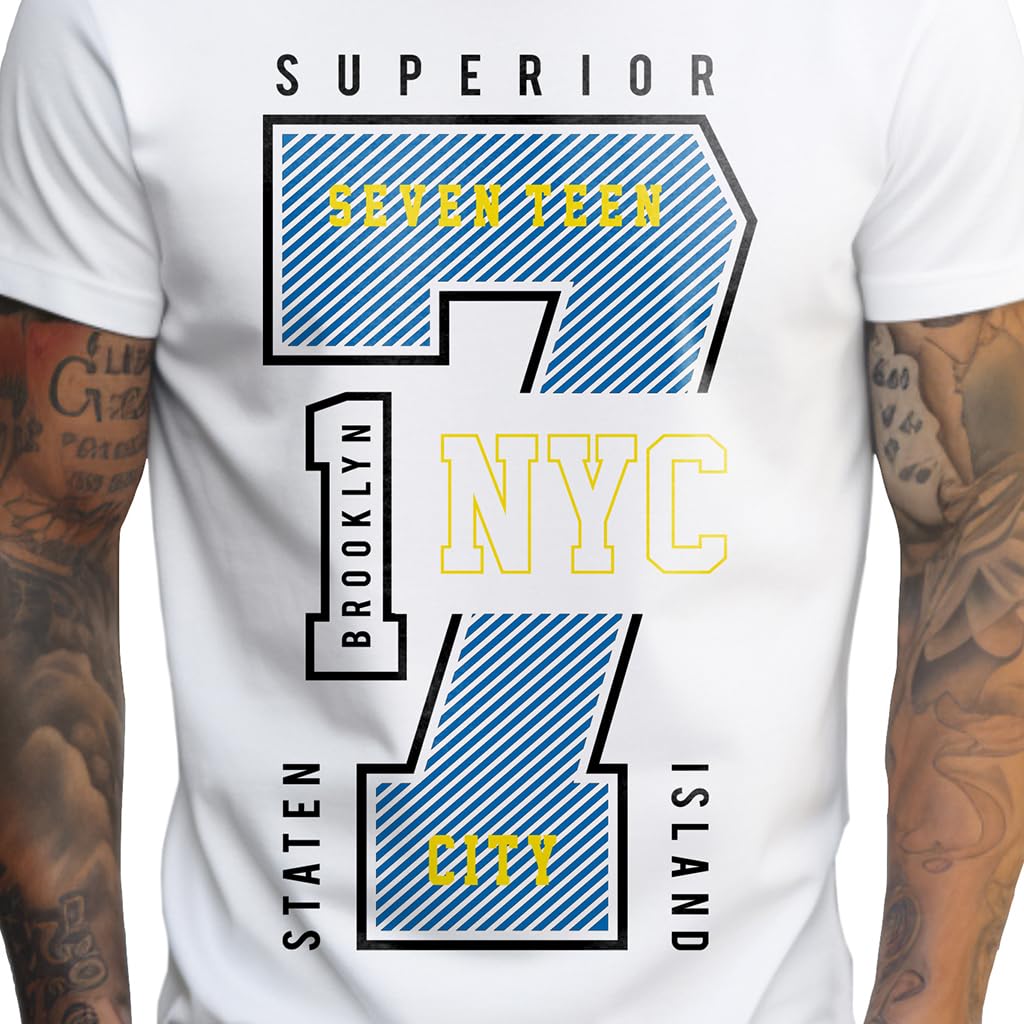 Peppyzone Mens Regular Fit T-Shirt (PZ-Number-9910_White3