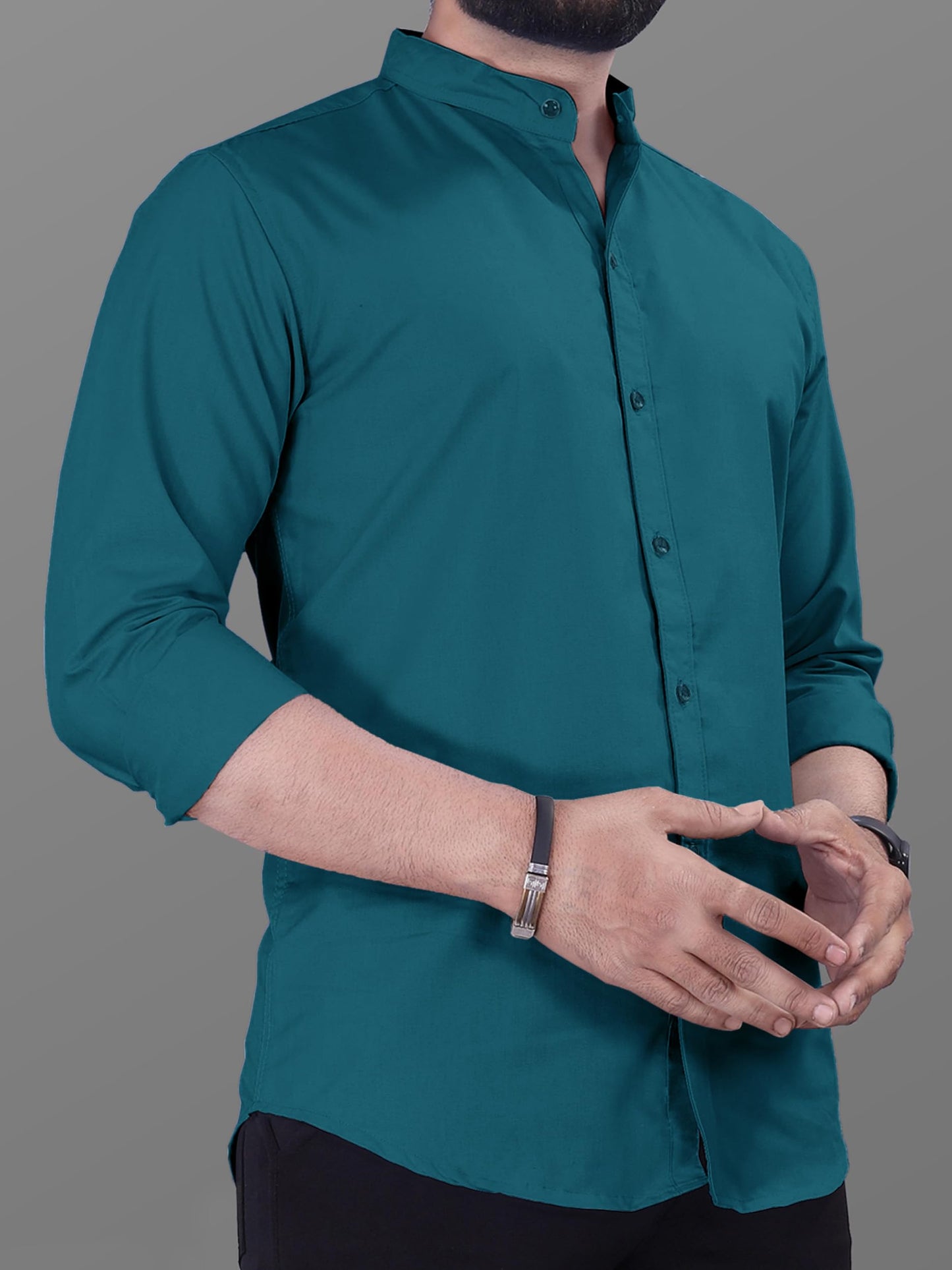 Noble Monk MenS Regular Fit Formal Shirt |Full Sleeve MenS Shirt Teal Blue