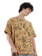 The Souled Store Kalahari Men and Boys Short Sleeve Round Neck Brown All Over Printed Cotton Oversized T-Shirts