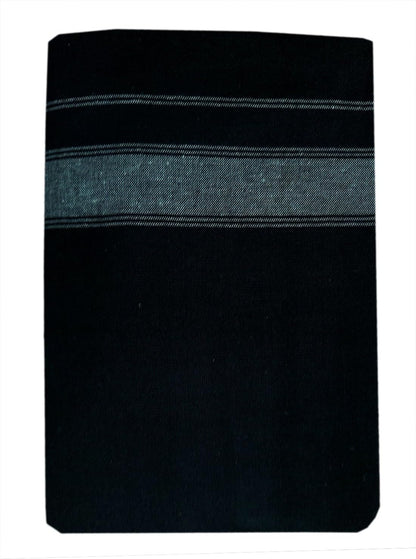 PRAKASAM COTTON Mens Single (1.28 X 2.00 mtrs) Colour Thalapathi Border Dhoti/fine quality Single Dhoti (Black)