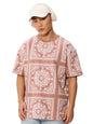 The Souled Store Muted Clay Oversized T-Shirt for Men Boys Cotton Casual Half Sleeves Baggy Loose Fit Drop Shoulder Round Neck