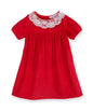 Lace Detailed Velvet A-Line Drrss Red