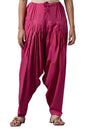 Aurelia Women'S High Rise Cotton Loose Patiala Pant (Crk60025-00355_Pink), Free Size