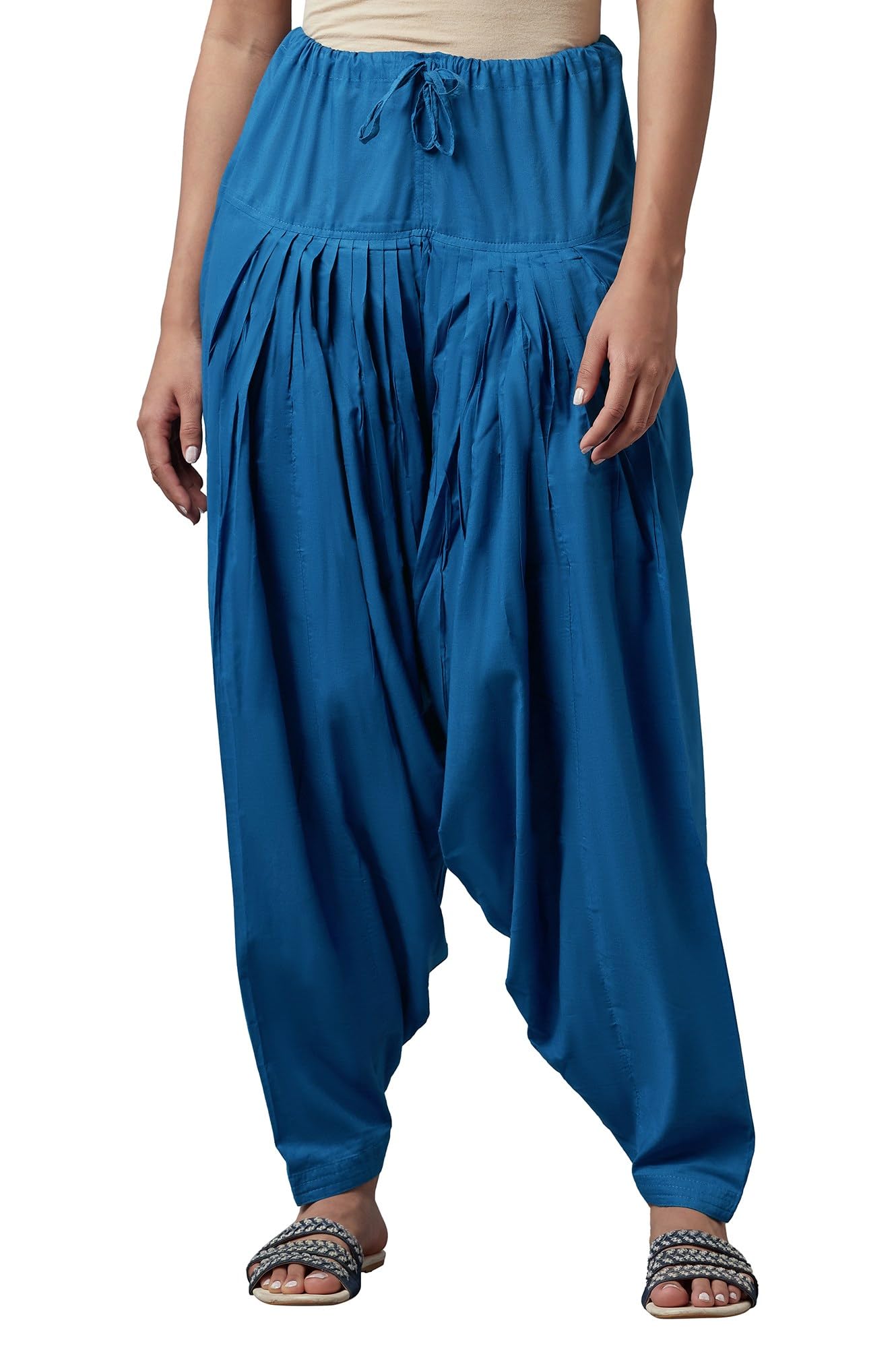 Aurelia Women'S Loose Fit Patialas (Crk60025-01121_Blue_X-Large), Xl_Fs