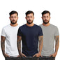 Peppyzone S to 5XL Cotton Round Neck Tshirt for Men - 100% Cotton, Half Sleeve, Combo Pack of 3 T Shirts for Men (in, Alpha, M,