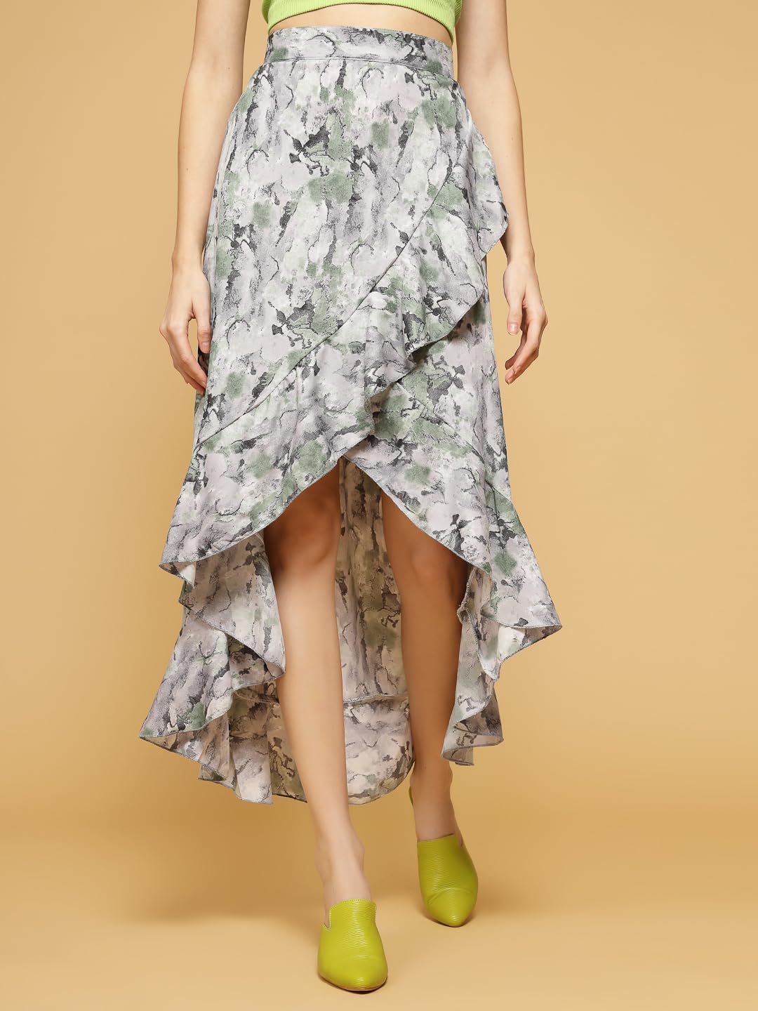 OOMPH! Long Skirts for Women Green - msk080