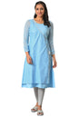 Aurelia Blue Foil Pattern Sequin Angrakha Kurta