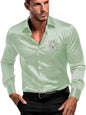 Indoprimo MenS Satin Stylish Club Wear Tiger Diamond Print Shirt Full Sleeve Pista