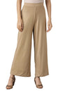Aurelia Gold Solid Poly-Blend Palazzo Ethnic Bottomwear For Women