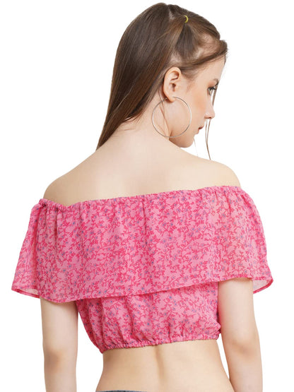 POPWINGS Women Casual Off-Shoulder Crop Top for Women || Cute Women Crop Top for Summer || Sleeveless Crop Top for Women || Late